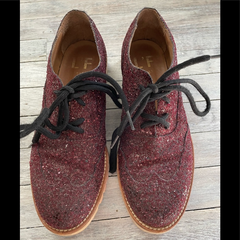Glitter lace up brogues